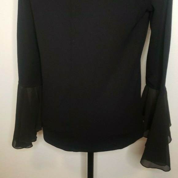 Zozo Fine Knit Black Sweater Sz M Bell Sleeves - Picture 3 of 3